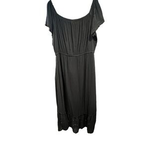 Inc International Concepts Plus Size Off-The-Shoulder Striped Ruffled Dress